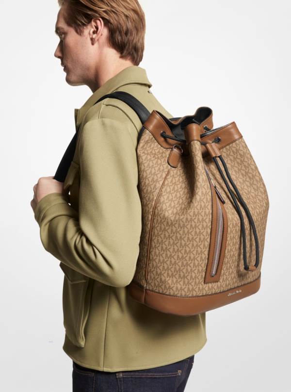 Damske Batohy Michael Kors Hudson Logo Hnede - Kabelky Michael Kors Outlet | DHFSN-5038